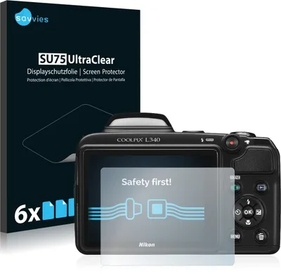 Produktbild von 6x Für Nikon Coolpix L340 Schutzfolie Savvies Displayschutz Display Schutz Folie Klar Transparent