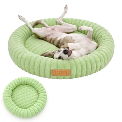 Image de Dogeste Donut panier pour chien 90 cm rond, coussin doux et moelleux, lavable, fond antidérapant