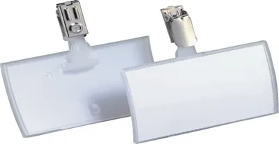 Produktbild von Namensschilder Click Fold 54x90mm mit Clip transparent Ve=25 Stück