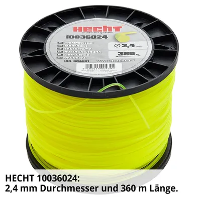 Produktbild von Ersatzfaden HECHT 10036024 | 2,4 mm Ø | 360 m Länge | Profi-Mähfaden Neongelb