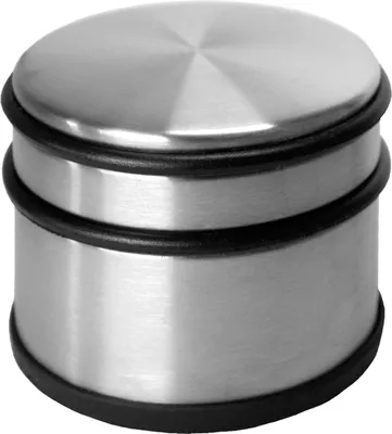 Produktbild von Türstopper - Ø 9 cm - Schwarz - Silbergrau - Stahl - Gummi