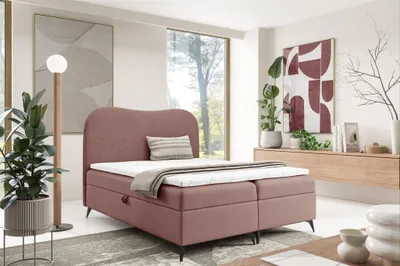 Produktbild von Boxspringbett Schlafzimmerbett BLAIR PREMIUM 160x200cm Stoff Now or Never Altrosa