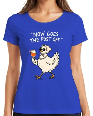 Produktbild von Now Goes The Post Off Huhn Aperol Spritz Wein Lustig Denglish Damen T-Shirt, Blau, XL