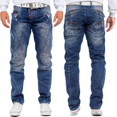 Produktbild von Cipo & Baxx Herren Regular Fit Jeans Stonewashed C0768 Blue W33/L34