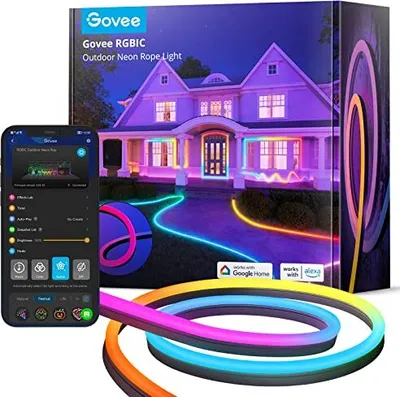 Produktbild von Govee Outdoor Neon LED -Streifen, 10 m, RGBIC -Streifen 64+ Szenenmodi, Musiksynchronisation, Arbeit