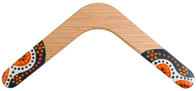 Obrázok produktu pre Ručne maľovaný bumerang Wallaby Boomerang Vintage WB103 Drevo 34 cm