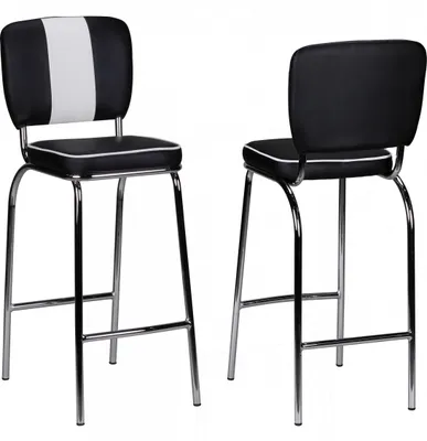 Obrázek produktu pro Wohnling Barová židle American Diner 50. léta Retro Black White WL1.719