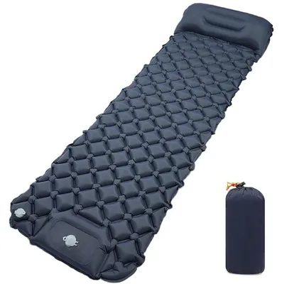 Image de 1 tapis de sol gonflable pour camping, auto-gonflant, ultraléger, matelas gonflable, ultraléger, avec pompe à pied, pour camping, voyages, tente (pour 1 personne)