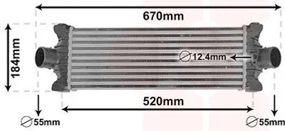 Produktbild von VAN WEZEL 18014710 Ladeluftkühler LLK für FORD Transit Custom V362 Kastenwagen (FY, FZ) Turbo Intercooler