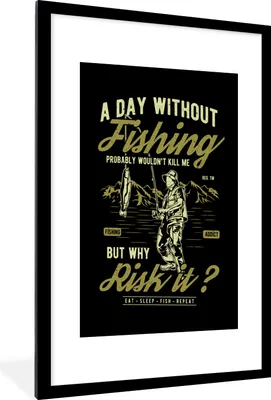 Produktbild von MuchoWow® MuchoWow® Gerahmtes Poster Fisch - Berg - Jahrgang 60x90 cm - Poster mit zchwarzem Bilderrahmen - Dekoration - Wandposter Wohnzimmer - Hochwertig