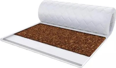 A mattress topper cut in half to show its layers.