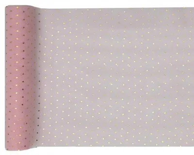 Produktbild von Voile-Tischläufer Punkte rosa gold