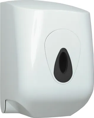 Produktbild von PlastiQline Putzrollenspender MIDI - Farbfenster grau - Handtuchrollenspender