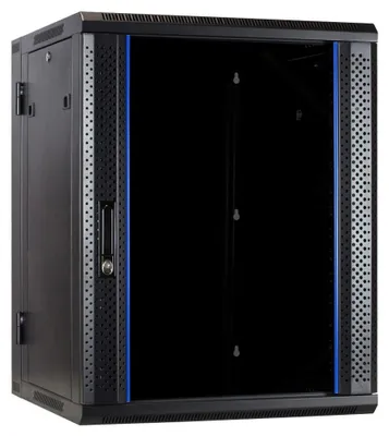 Image de armoire serveur 22 U, armoire murale réversible avec porte vitrée (LxPxH) 600 x 600 x 1100mm