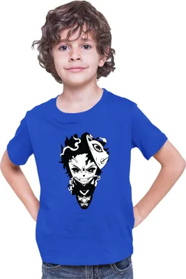Produktbild von Kinder T-Shirt Demon Anime Slayer Kimetsu No Yaiba Tanjiro Kamado 003, 5-6 Jahr - 116 / Blau