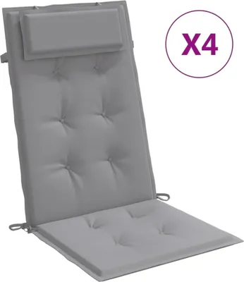 Immagine prodotto di vidaXL Cuscini per schienale alto 4 pezzi. Tessuto Oxford grigio