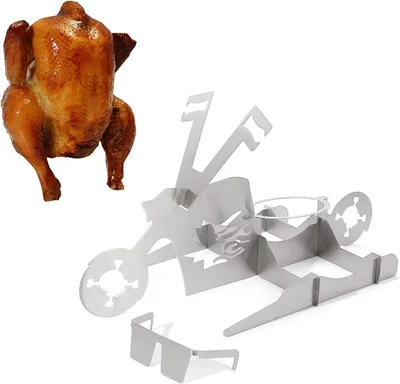 Produktbild von Hähnchenhalter aus Edelstahl, tragbar, für Grill und Ofen, 304er Edelstahl