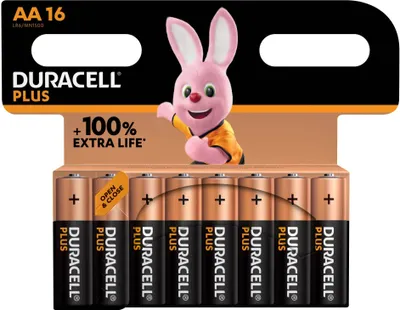 Zdjęcie produktu dla Duracell Plus Alkaline Mignon AA LR06 1,5 V (16 sztuk w blistrze)