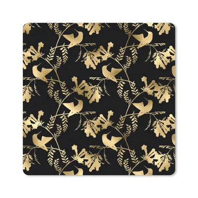 Produktbild von MuchoWow® Mauspad Mousepad Muster - Vögel - Gold 30x30 cm - Mousepads - Maus Mat - Pad - Mausunterlage - Gaming