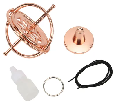 Produktbild von Metall-Gyroskop-Halterung, Dekompressionsspielzeug, Mini-Balance-Kreisel, Artefakt, Roségold