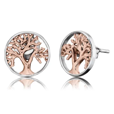 Produktbild von Engelsrufer ERE-LILTREE-BICOR Ohrstecker Lebensbaum Silber-Rosé