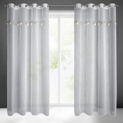 Immagine prodotto di Tenda 140x250 Kids 1 bianca con applicazioni colorate per bambini pronta per gli occhielli Eurofirany
