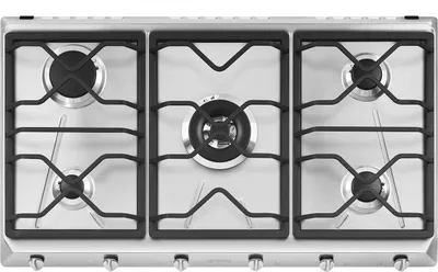 Immagine prodotto di Smeg SRV596O, acciaio inossidabile, da incasso, 90 cm, a gas, acciaio inossidabile, 5 zone di cottura