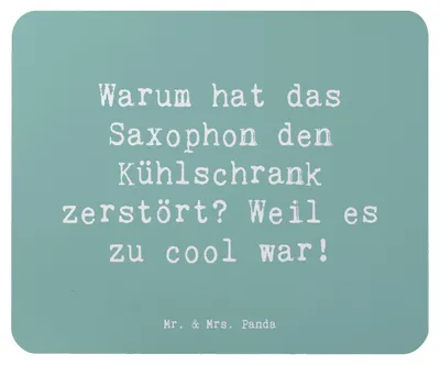 Produktbild von Mr. & Mrs. Panda Mauspad Spruch Saxophon Kühlschrank - Meeresbrise - Geschenk, Mouse Pad, pc mausunterlage, Musiker, Humor, mousematte, Musik, computermatte, Cool, Lernen