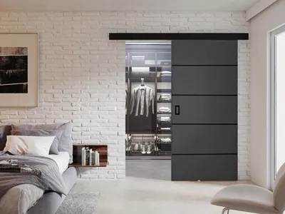 Obrázek produktu pro Posuvné interiérové dveře SANITA 2 - 100 cm, grafitové