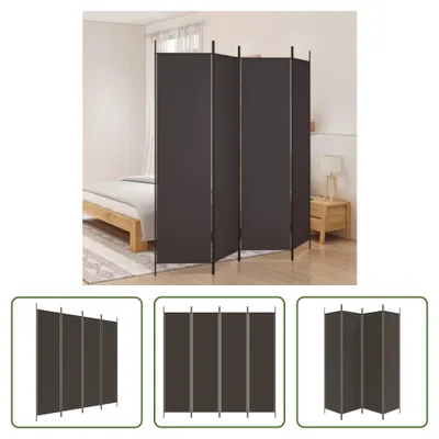 Obrázek produktu pro The Living Store 4 ks Paraván hnědý 200x200 cm látka