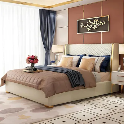 Produktbild von Designer Polsterbett Bett Betten Stoff Holz Luxus Ehebett 180x200cm Doppelbett