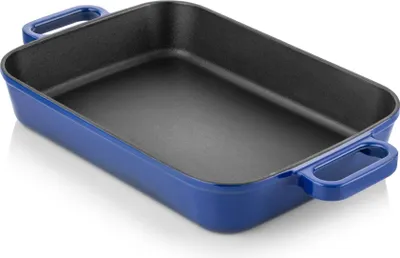 Obrázok produktu pre Strieborný pekáč - 22 x 30 cm - 2,65 l - liatina - 4-vrstvový smaltovaný povrch
