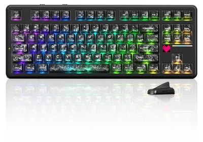 Zdjęcie produktu dla Klawiatura gamingowa Tri-Mode TKL 80% mechaniczna RGB - bateria 10000 mAh