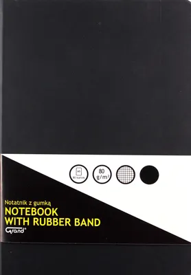 Image de Bloc-notes A5/80K quadrillé avec gomme noir