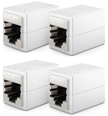 Produktbild von deleyCON RJ45 Kupplung 10 Gbit/s LAN Adapter, 4 Stück - Weiß