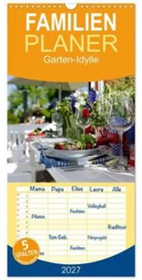 Image de Familienplaner 2027 - Garten-Idylle 2027 mit 5 Spalten (Wandkalender, 21 x 45 cm) CALVENDO