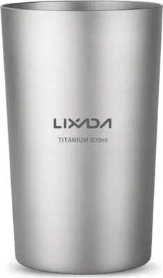 Produktbild von Lixada Doppelwandiger Titanbecher für Wasser, Saft und Tee für Zuhause, Büro, Camping, Wandern und Rucksacktouren