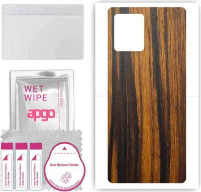 Produktbild von apgo Rückseite Schutzfolie, Skin, kompatibel mit Motorola Moto G54, Hinten Displayschutzfolie aus Vinylfolie, kratzfest, einfache Montage - Tigerwood