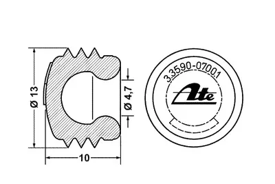 Produktbild von ATE Verschluss- / Schutzkappe 03.3590-0700.1 13 0mm 10 0mm 4 7mm