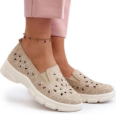 Zdjęcie produktu dla Ażurowe Półbuty Damskie Beżowe Emilei 40