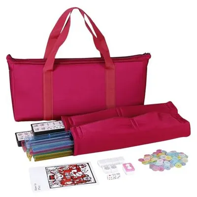 Imagen del producto de Juego de mahjong portátil completo, ideal para llevar a cualquier lugar, incluye reglas, dados