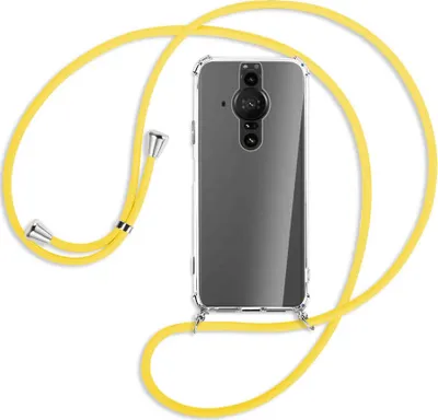 Produktbild von Handykette Backcover-Schutzhülle mit Band (Metall silberfarben) für Sony Xperia PRO-I - gelb