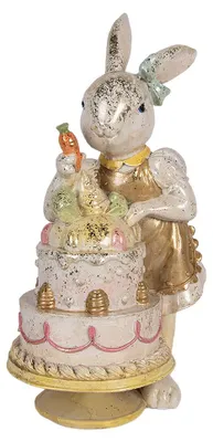 Productafbeelding van Clayre & Eef Decoratief figuur, konijn, 20x15x36 cm, wit, kunststof