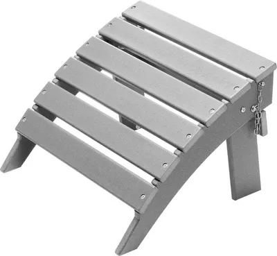Obrázok produktu pre Podnožka Adirondack Ottoman - 430x480x330mm - HDPE záhradná stolička Skladacia sivá - Plastová vonkajšia podnožka