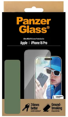 Productafbeelding van PanzerGlass Ultra-Wide Fit Screenprotector voor iPhone 16 Pro - Ultra-Clear case friendly