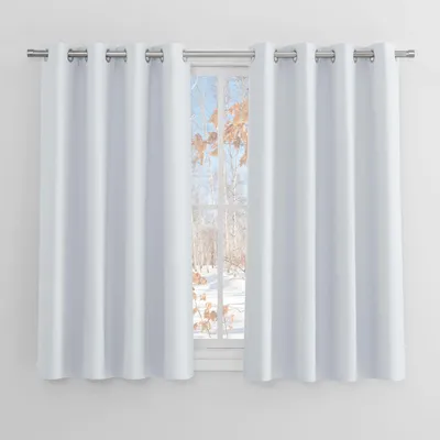Immagine prodotto di Tende oscuranti termiche, grigio e bianco, 137 x 117 cm (confezione da 2)