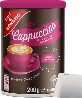 Produktbild von Gut & Günstig Cappuccino Classico Instant (200g Packung) + usy Block