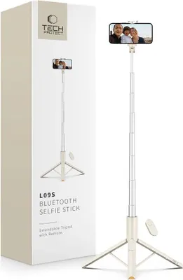 Produktbild von Selfie Stick Tech-Protect L09S Z Tripodem - Beżowy