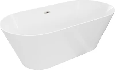 Immagine prodotto di Mexen Luna Slim vasca da bagno indipendente 170 x 75 cm, bianca, troppopieno nichel spazzolato - 52041707500-97