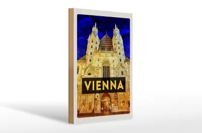 Produktbild von Holzschild Reise 20x30cm Wien Österreich Stephansdom